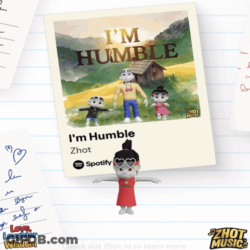 Cartoon Character Next To I'm Humble Poster GIF