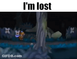 Cartoon Character Next To Tree Saying I'm Lost GIF