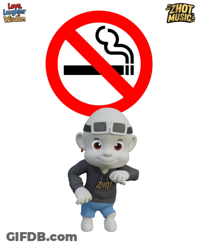 Cartoon Character No Smoking Sign GIF