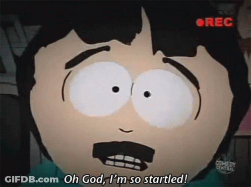 Cartoon Character Oh God I'm So Startled GIF