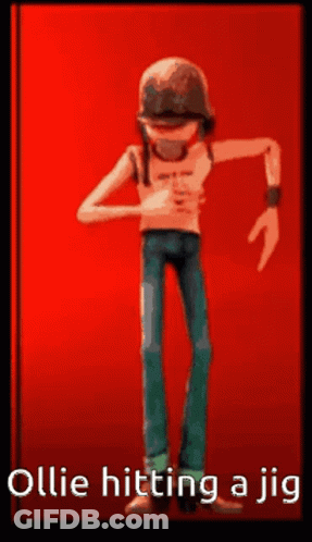 Cartoon Character Ollie Hitting A Jig GIF