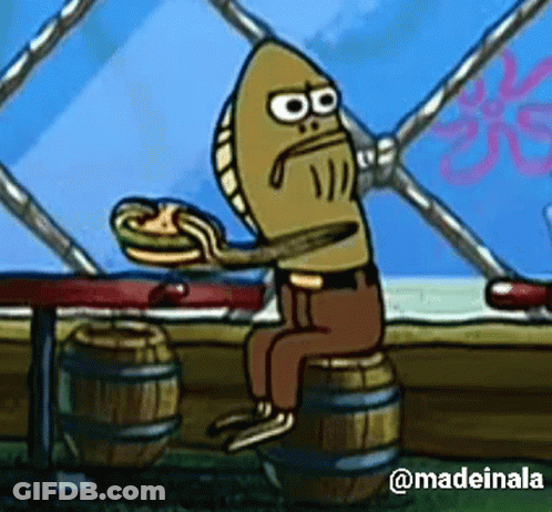 Cartoon Character On Barrel Holding Pie GIF
