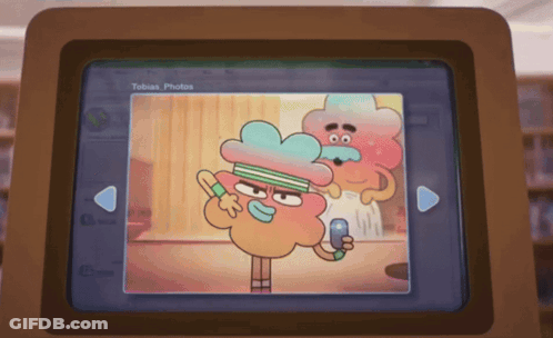 Cartoon Character On Computer Screen GIF
