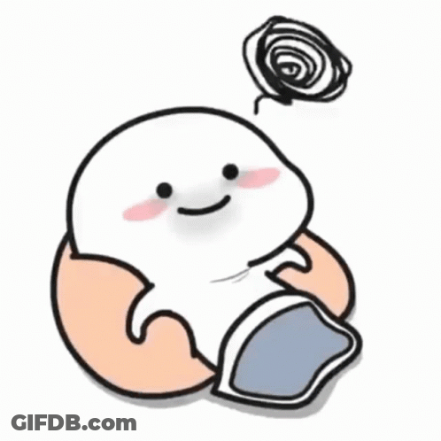 Cartoon Character On Floor With Blanket And Bubble GIF