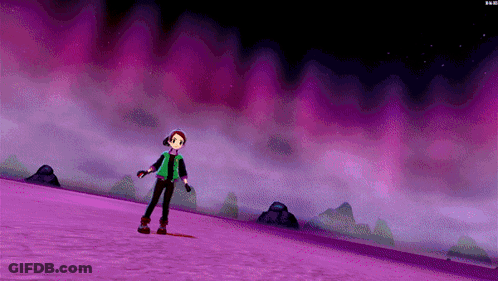 Cartoon Character On Purple Hill GIF