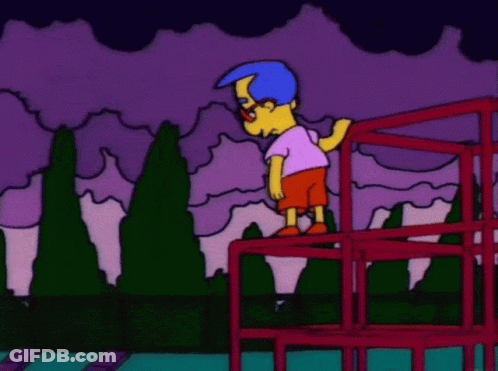 Cartoon Character On Red Fence GIF
