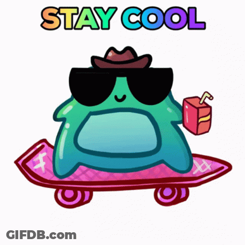 Cartoon Character On Skateboard Stay Cool GIF