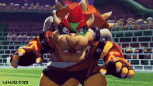 Cartoon Character On Soccer Field In Front Of Brick Wall GIF