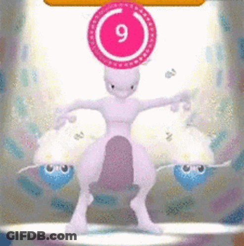 Cartoon Character On Stage With Pink Circle Number 9 GIF