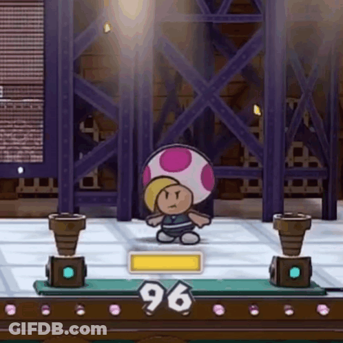 Cartoon Character On Stage With Score 96 GIF