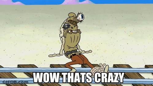 Cartoon Character On Train Tracks Saying Wow Thats Crazy GIF