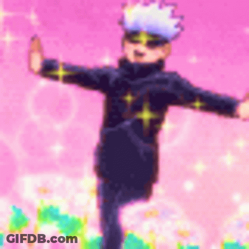 Cartoon Character One Leg Arms Outstretched Pink Background GIF