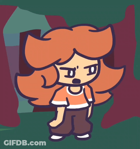 Cartoon Character Orange Hair Brown Pants GIF
