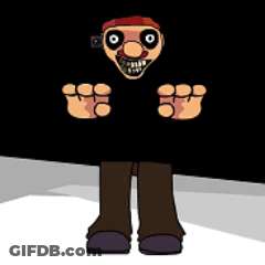 Cartoon Character Outstretched Hands Black Wall GIF
