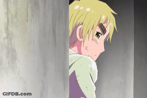 Cartoon Character Peeking From Behind Curtain GIF