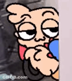 Cartoon Character Peeking From Behind Wall Making Face GIF
