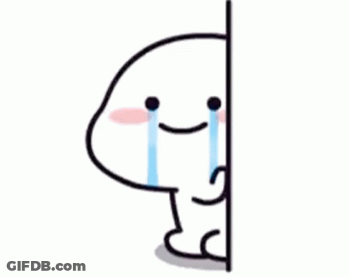 Cartoon Character Peeking With Tears GIF