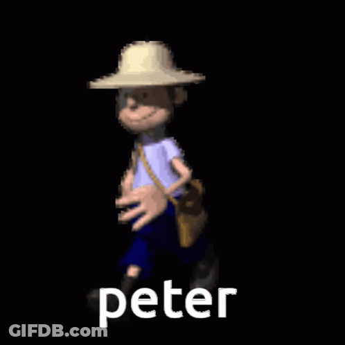 Cartoon Character Peter Wearing Hat Carrying Bag GIF