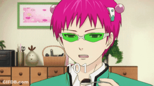Cartoon Character Pink Hair Green Glasses 101 GIF