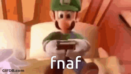 Cartoon Character Playing FNAF GIF