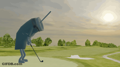 Cartoon Character Playing Golf GIF