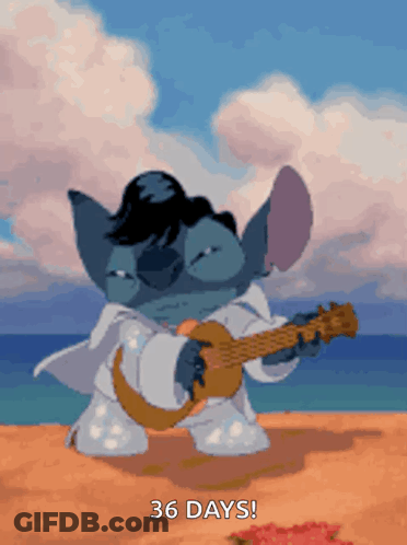 Cartoon Character Playing Guitar 36 Days GIF