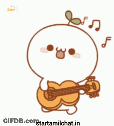 Cartoon Character Playing Guitar GIF