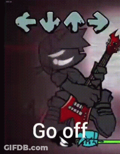 Cartoon Character Playing Guitar Go Off GIF