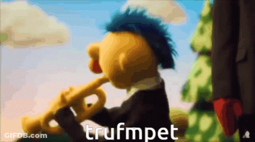 Cartoon Character Playing Trumpet GIF