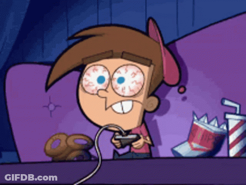 Cartoon Character Playing Video Games GIF