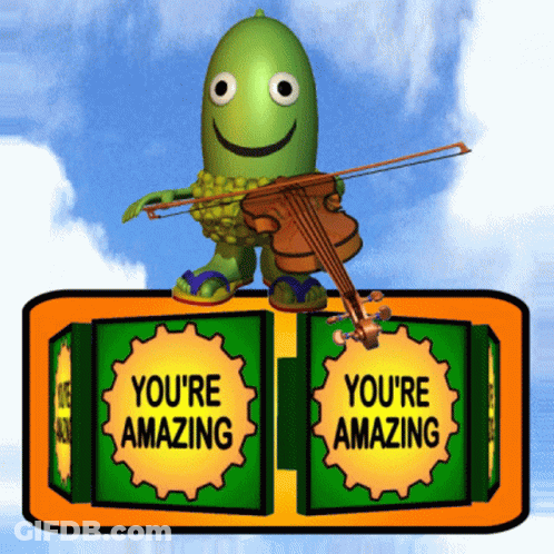 Cartoon Character Playing Violin You're Amazing GIF