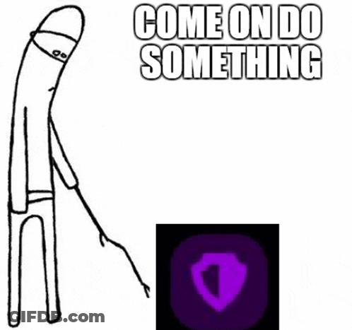 Cartoon Character Pointing At Purple Object Come On Do Something GIF