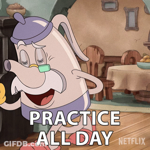 Cartoon Character Practice All Day GIF