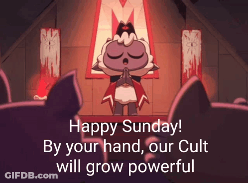 Cartoon Character Praying Happy Sunday GIF