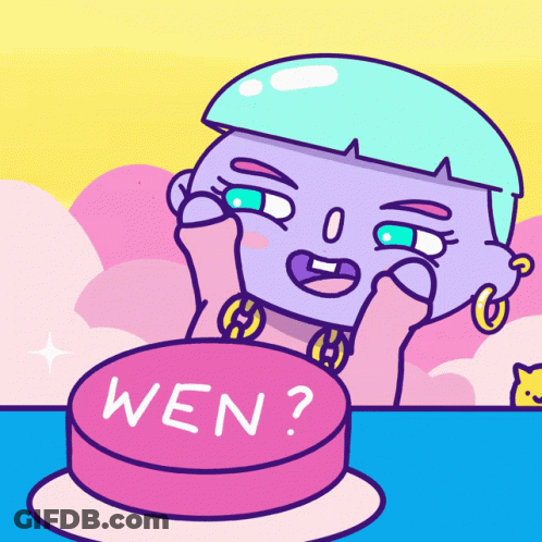 Cartoon Character Pressing Wen Button GIF