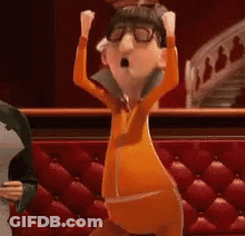 Cartoon Character Raising Arms GIF