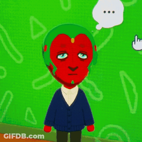 Cartoon Character Reaching Toward Green Background GIF