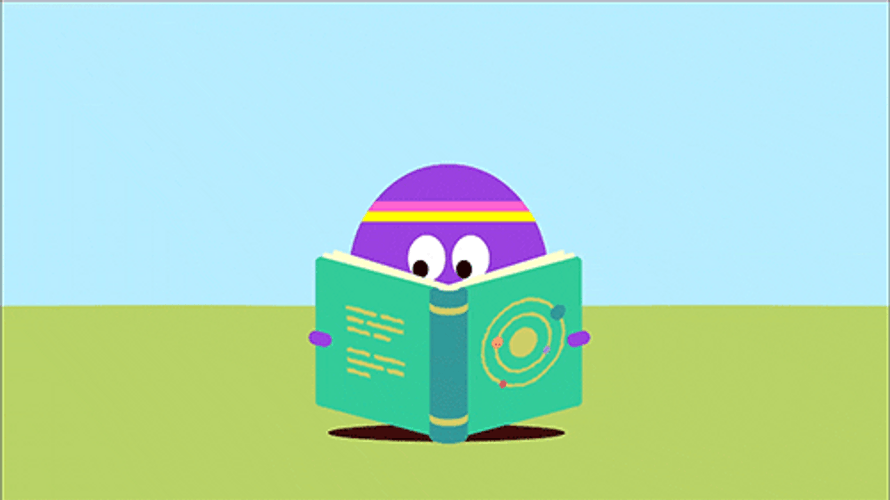 Cartoon Character Reading Book Fast Bar Exam GIF