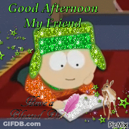 Cartoon Character Reading Book Good Afternoon My Friend GIF