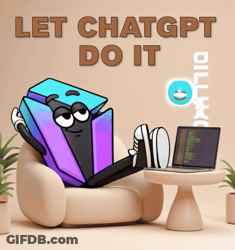 Cartoon Character Reading Book Let ChatGPT Do It GIF
