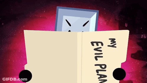 Cartoon Character Reading Book My Evil Plan GIF