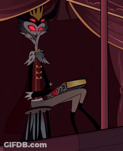 Cartoon Character Reading Book With Red Eye GIF