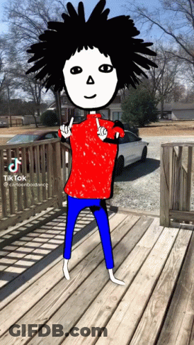 Cartoon Character Red Shirt Blue Pants On Deck GIF