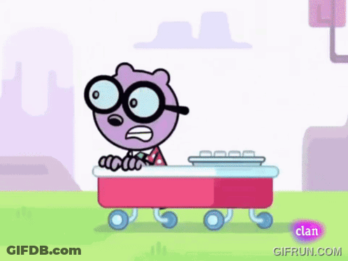 Cartoon Character Riding Cooler GIF