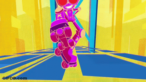 Cartoon Character Riding Roller Skate GIF