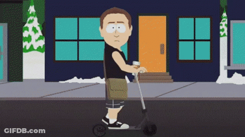 Cartoon Character Riding Scooter GIF