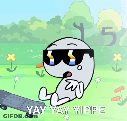 Cartoon Character Riding Skateboard Yay Yippee GIF