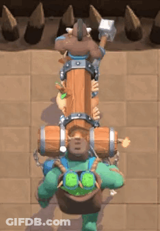 Cartoon Character Riding Wooden Horse GIF