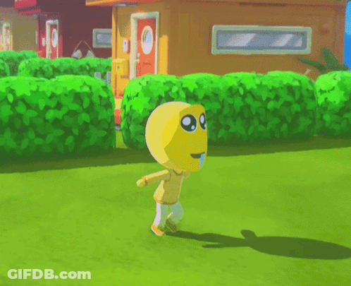 Cartoon Character Running In Front Of House GIF