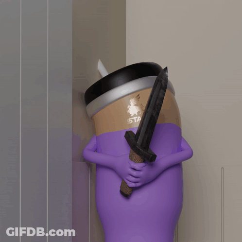 Cartoon Character Running In Graffiti Hallway GIF
